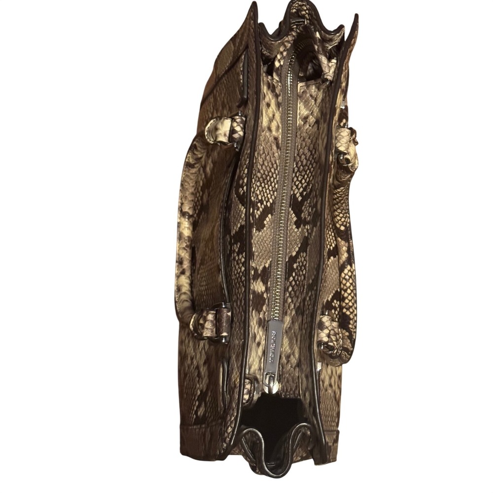 Michael Kors Snakeskin Tote Bag Silver Tone Hardware MK  Logo - Picture 6 of 9